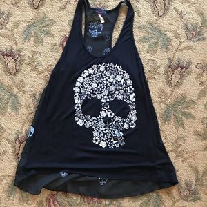Cute skull tank with sheer back